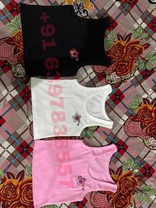 เสื้อกล้ามผ้าฝ้ายสีชมพูลายริบบิ้น แขนกุด สไตล์ลำลองสำหรับฤดูร้อน ปักลายดอกไม้ เสื้อกั๊กสำหรับเด็กผู้หญิง ระบายอากาศได้ดี เหมาะสำหรับใส่ทุกวันหรือไปเที่ยวชายหาด - Product Image 1