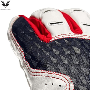 Gants de frappe de baseball en cuir pour gaucher, en tissu extensible, couleurs et marquage personnalisables, avec fermeture auto-agrippante - Product Image 5