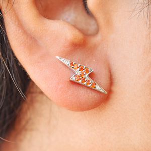 ต่างหูเงินแท้ 925 อินเดีย ปี 2026 รูปสายฟ้าสุดน่ารัก ประดับด้วยพลอยโกเมนธรรมชาติ ต่างหูแบบติดหู งานละเอียด ของขวัญวันครบรอบ - Product Image 2