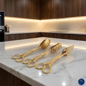 Hotel Quality Brass Pastry <b>Tong</b> Durable <b>Serving</b> <b>Tong</b> for Cake Bread Dessert Kitchen Tableware Tool Home Hotel Restaurant Use - Product Image 3