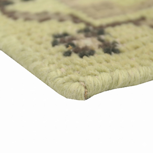 Tapis d'appoint en laine tufté à la main, motif géométrique médaillon vert clair vieilli, antidérapant, avec envers écologique, à poils moyens, pour hôtel - Product Image 5