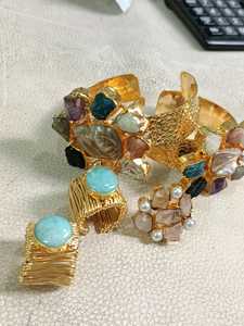 Exima Traders New Trendy Design Vintage <b>Brass</b> <b>Ring</b> for Women Daily Wear with Multi Color Natural Stone Unique Design Gift - Product Image 6