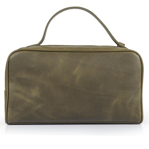 Genuine Leather Toiletry Bag <b>Mens</b> Dopp Kit Travel Wash Bag Shaving Kit <b>Pouch</b> Waterproof Lining Custom Logo TYG-0235 - Product Image 2