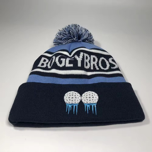 Gorros Personalizados al por Mayor, 100% Acrílicos, con su Propio Logotipo Bordado, Gorro de Punto de Moda, Gorro de Invierno Personalizado con Pompón - Product Image 2