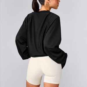 Oferta Especial 2026: Prenda Deportiva para Mujer, Holgada, con Puños Acanalados, Color Sólido, Ligera, Tejida en Spandex/Algodón, de Secado Rápido - Product Image 2