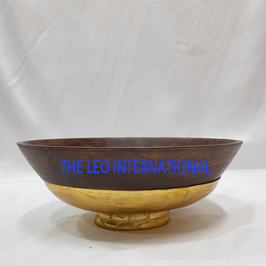 ชามทรงกลมไม้และอะลูมิเนียมสีน้ำตาล งานตกแต่งบ้านคุณภาพสูงสุด ขายดีที่สุด สไตล์โมเดิร์น - Product Image 5