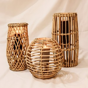 Lowest price decorative wooden <b>lanterns</b> sustainable rattan <b>lantern</b> candle holders for sale - Product Image 4