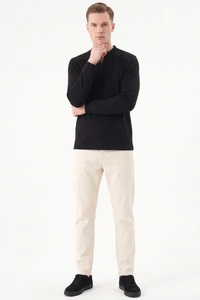 Pull à col rond pour homme, coupe classique, en tissu polaire respirant de 300 g, uni, doublé, avec impression de logo personnalisée, vente chaude - Product Image 4