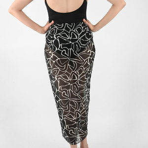 Pareo de una pieza con estampado digital tropical de hibisco, vestido hawaiano de rayón, cubrebañador de playa - Product Image 3