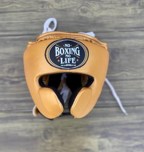 No Boxing No Life, protège-tête de boxe professionnel intégral, rembourré, protection des joues et du menton, équipement d'entraînement, ajustement en cuir réglable - Product Image 5