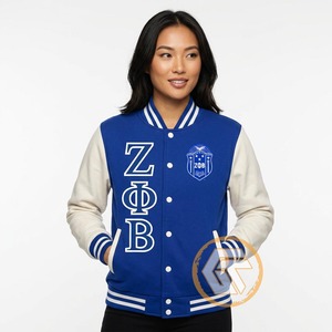 Chaqueta Universitaria Personalizada Zeta Phi Beta, Ropa de Sororidad, Alta Calidad, Transpirable, de Algodón y Felpa, con Escudo Bordado, Botones para Invierno - Product Image 4