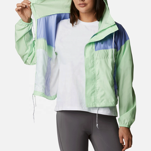 Women's Lightweight Hooded Windbreaker Jacket Waterproof Color <b>Block</b> Outdoor Sports Breathable Sun Protection Casual Coat OEM - Product Image 2