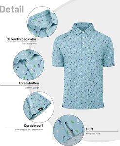 Camisas de Golf Casuales y de Negocios para Hombre, Personalizadas OEM, de Alta Calidad, 100% Algodón, Antiarrugas, con Impresión Digital - Product Image 1