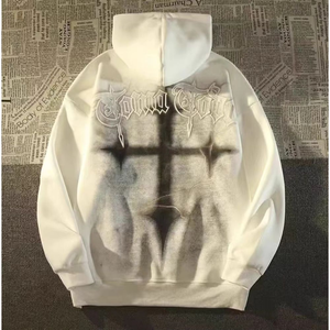 Sweat-shirt à capuche gothique pour homme, coupe oversize, imprimé au dos, design par sublimation, vêtement d'automne, coupe classique, en polyester tricoté - Product Image 6