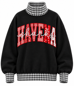Wholesale Custom Women’s Oversized <b>Mock</b> Neck Sweatshirt Cotton Fleece Embroidered Printed Autumn Winter Casual Streetwear - Product Image 1