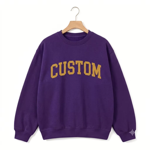 Custom Logo Oversized Crewneck Sweatshirt Unisex Casual Fleece Pullover Long Sleeve Round Neck Graphic Print Sweatshirt Autumn - Product Image 6