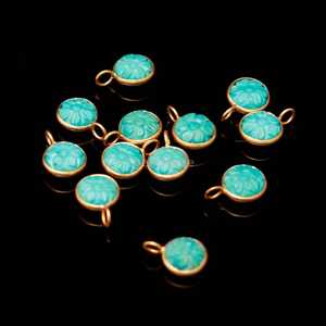 AAA Turquoise Flower Pendant 925 Sterling <b>Silver</b> Gemstone Jewelry Hand Carved Turquoise Charm Natural Stone Pendant For Jewelry - Product Image 1