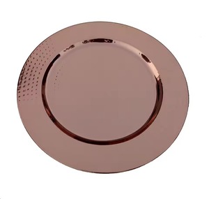 Assiette de Présentation en Cuivre Martelé au Design Créatif, Assiette de Table pour Plats et Assiettes Unies - Product Image 1
