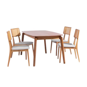 Juego de mesa de comedor de restaurante de madera de teca maciza de la más alta calidad, juego de restaurante para comedor, restaurante y café - Product Image 1