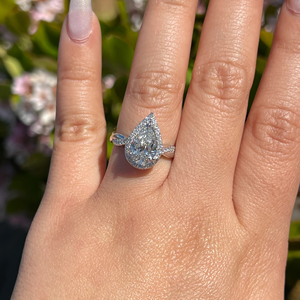 Anillo de Diamantes de Oro Blanco con Corte Ovalado, Certificado IGI, 2.30ct, Joyería de Compromiso y Boda, Chapado en Oro de 14k, Eternidad - Product Image 2