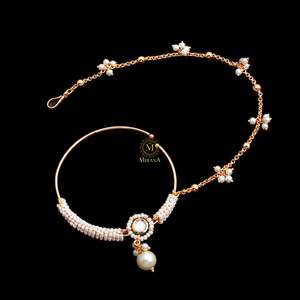 Taruni Green Polki Designer Nath for Fashion Body Jewelry - Product Image 4