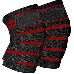 OEM Weightlifting Knee <b>Wraps</b> Wholesale Heavy Duty <b>Stretch</b> Fabric Knee Support Powerlifting Gym Training Equipment - Product Image 4