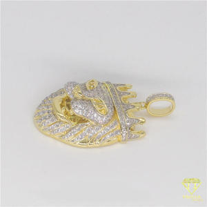 จี้รูปหัวสัตว์ประดับมงกุฎหรูหรา ฝังเพชรแล็บโกรว์แบบ Iced Out เงินแท้ 925 สไตล์ฮิปฮอป รับรองโดย GIA เหมาะสำหรับเป็นของขวัญ - Product Image 3