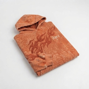 Sudadera con Capucha Bordada Naranja para Hombre, Sudadera de Felpa de Algodón Premium, Ropa Urbana, Logotipo Personalizado, Venta al Por Mayor, Moda - Product Image 4