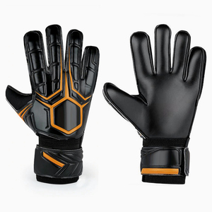 Super Soft <b>Grip</b> Leather Breathable Full-Finger Goalkeeper <b>Gloves</b> <b>with</b> Hook Loop Closure and OEM Service for Youth - Product Image 1