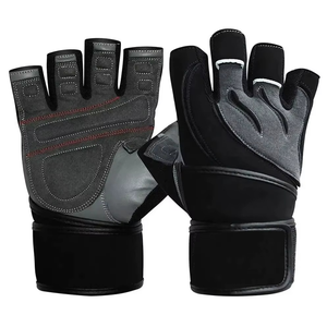 Hot Sale Breathable Anti <b>Slip</b> <b>Half</b> Finger Leather Adjustable Wrist Strap Quick Drying Cycling Gloves for Gym Sports Unisex - Product Image 1