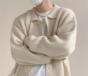 Men's Knitted Turtleneck Solid Color Long Sleeve Zipper Closure Winter Wear Polyester/Cotton Regular Sleeve - Product Image 4
