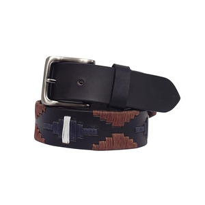 Ceinture de polo personnalisée en cuir véritable et alliage, brodée, pour homme, style équestre décontracté, avec étoile, idéale pour l'équitation, vente en gros - Product Image 1