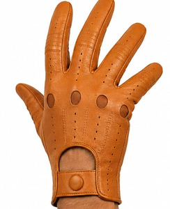 Speed One Sports Unisex Genuine Lambskin Leather <b>Driving</b> <b>Gloves</b> with Hand Grips Classic Vintage Style All Seasons - Product Image 1
