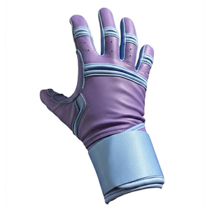 Gants de frappeur de baseball/softball de qualité professionnelle en cuir véritable avec grip adhérent, design personnalisé, faible MOQ, fermeture auto-agrippante ambidextre - Product Image 2