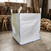 Sac vrac FIBC en PP tissé avec rabat supérieur, couture latérale, poignée à boucle, sécurité 5:1, double protection anti-poussière, capacité 1200 kg, fond plat