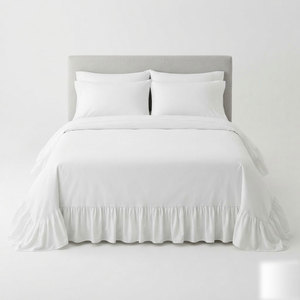 High Quality Plain <b>White</b> Bed Sheet Comfortable Comforter Set Smooth Texture Polyester/Cotton Durable Eco-Friendly for Home Hotel - Product Image 3