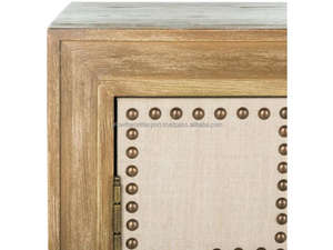 Meuble de rangement moderne en bois massif à 2 portes, buffet décoratif en bois fait main pour appartement, entrepôt, salon, maison - Product Image 5