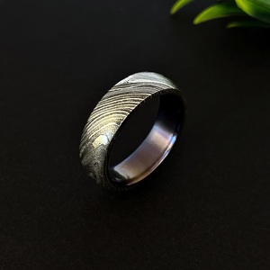 Hot Selling Handmade Damascus Steel <b>Ring</b> for <b>Men</b> Women Wedding Band Fashion Party <b>Ring</b> Custom Latest Design OEM Supplier - Product Image 1