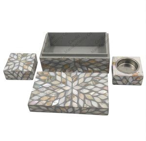 Customized Giveaway Gifts <b>Box</b> set of Incense Bakhoor Burner and with storage of bakhoor made by Mother of pearl gifts low price - Product Image 4