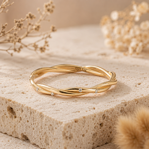 Anillo de Oro 14K con Múltiples Hilos Entrelazados, Joyería de Diamantes Personalizada de Lujo Minimalista, OEM ODM - Product Image 5