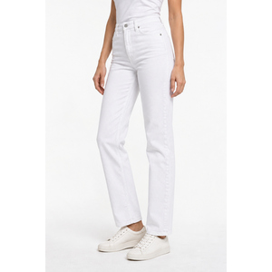 Jeans de mezclilla rasgados de cintura alta y pierna ancha para mujer - Lavado limpio, corte recto, invierno, tejido sencillo, tallas XS-6XL, OEM, marca privada - Product Image 3