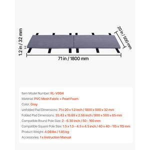 Acolchado envolvente de alta resistencia para poste de baloncesto de 71 pulgadas de alto y 1.2 pulgadas de grosor, para canchas de 2, 6.3, 4.5x4.5 pulgadas - Product Image 6