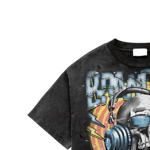 T-shirt Homme Oversize Noir Uni Col Roulé Manches Courtes Formel Écologique Respirant Style Urbain 100% Coton Jersey - Product Image 2