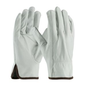 High Quality Premium Cowhide Leather Driver Work Gloves With Keyston <b>Thumb</b> and Brown Elastic <b>Cuff</b> Heavy Duty Durable Gloves - Product Image 1