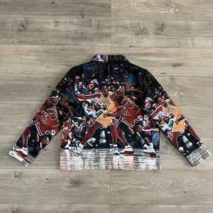 Custom OEM <b>Men</b> Spring Streetwear Vintage Tapestry <b>Jacket</b> Full Print Woven Jacquard Graphic Breathable Zip up Outerwear Wholesale - Product Image 3
