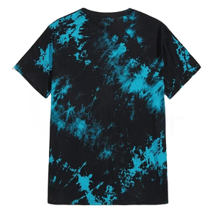 Camiseta Tie Dye para Hombre, Manga Corta, Cuello Redondo, Corte Regular Informal, Tejido con Patrón, Azul y Negro - Product Image 4