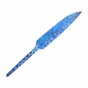 Hoja de cuchillo azul con patrón, filo afilado y espiga larga y estrecha para la fabricación de mangos personalizados y proyectos de bricolaje de cuchillos. - Product Image 6