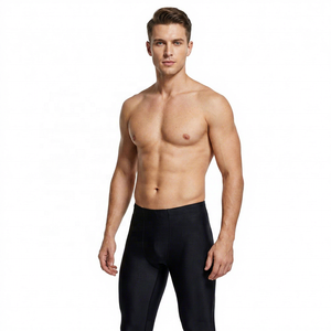 Leggings de compression longs pour hommes, couleur unie noir, en Spandex et Nylon, taille élastique - Product Image 4