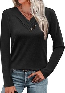 Camisas de Manga Larga para Mujer, Conjuntos de Otoño, Camisetas con Cuello en V, Blusas con Botones, Ropa de Moda - Product Image 2
