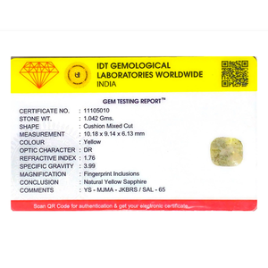 Loose 5.21 Ct Stunning Yellow Sapphire <b>Triangle</b> Cut Gemstone for Fine Jewelry - Product Image 4